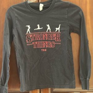 Abella Kids Black Long Sleeve Shirt with Red Design